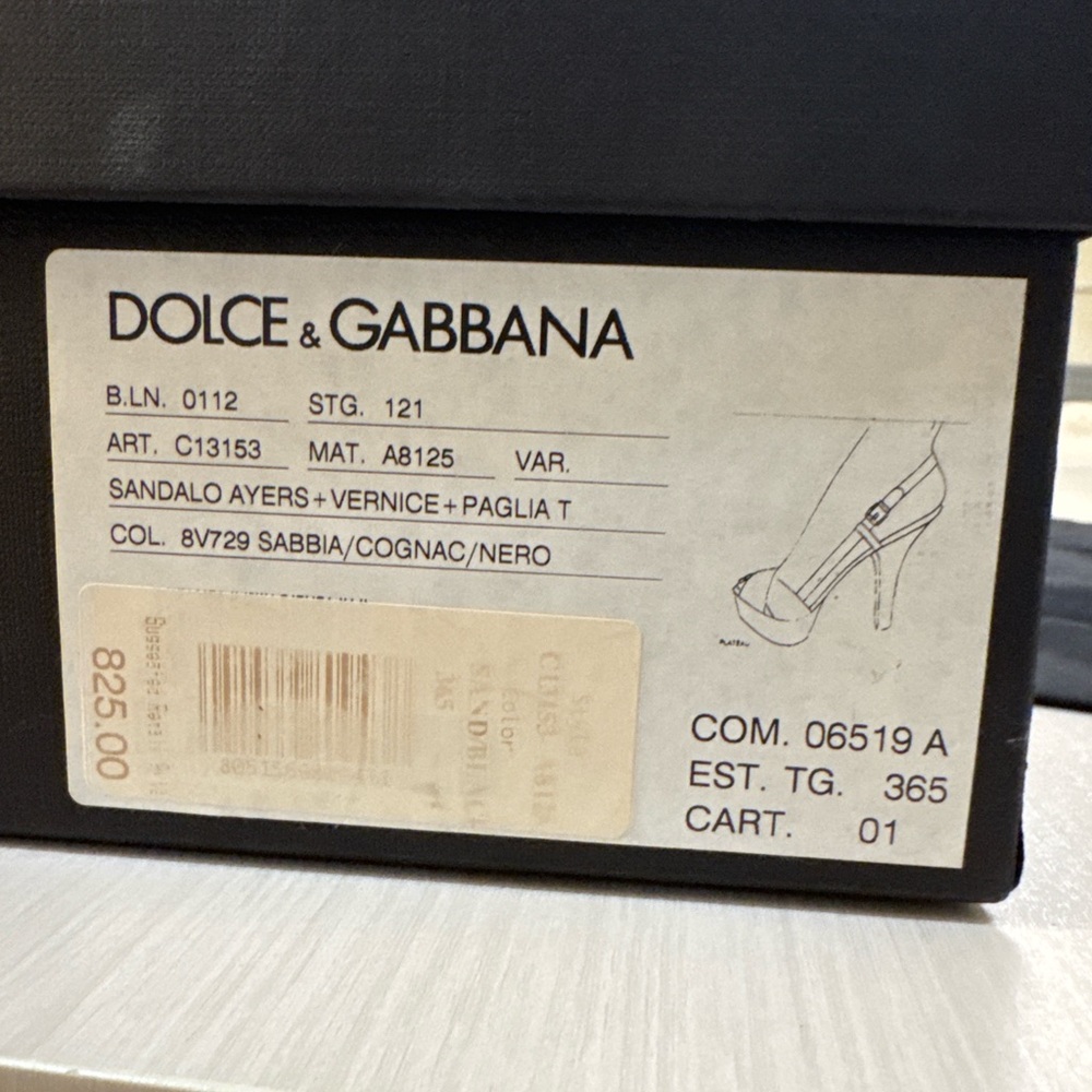 Dolce & Gabbana Raffia Python Heels 36.5 Spring Exotic Italy - Picture 9 of 9